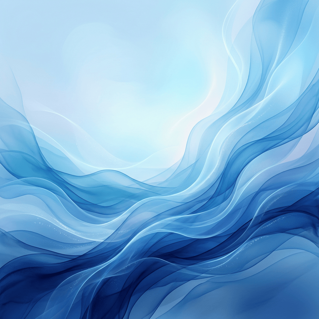 Abstract blue waves flowing across a softly illuminated background